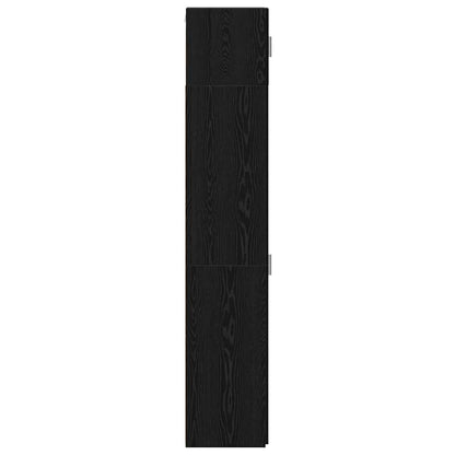 vidaXL 2-piece Storage Cabinet with Shelves 2 pcs Black Oak