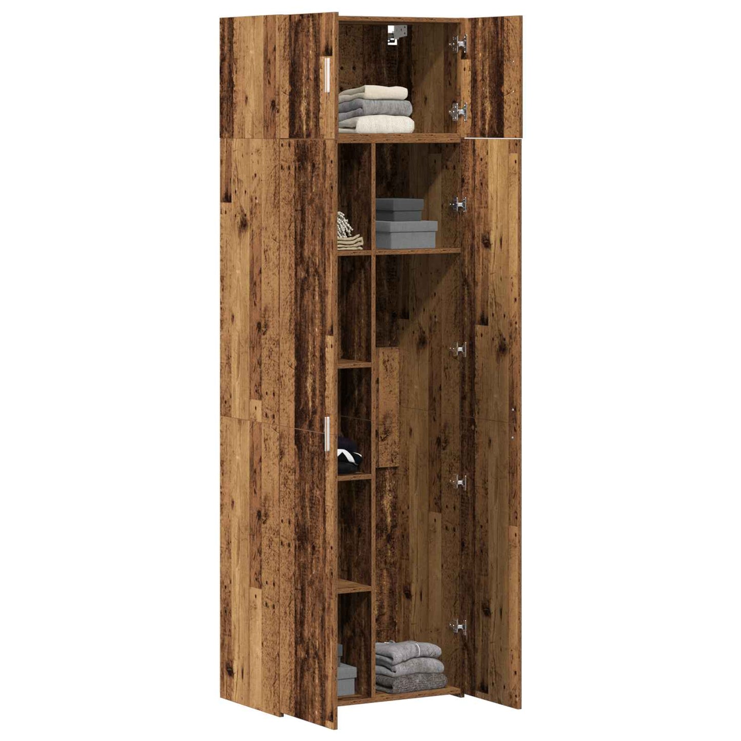 vidaXL Storage Cabinet 2 pcs Old Wood 70 x 42.5 x 185 cm