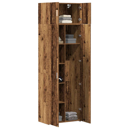 vidaXL Storage Cabinet 2 pcs Old Wood 70 x 42.5 x 185 cm