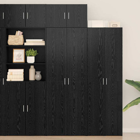 vidaXL Storage Cabinet Black Oak 70x42.5x225 cm Engineered Wood