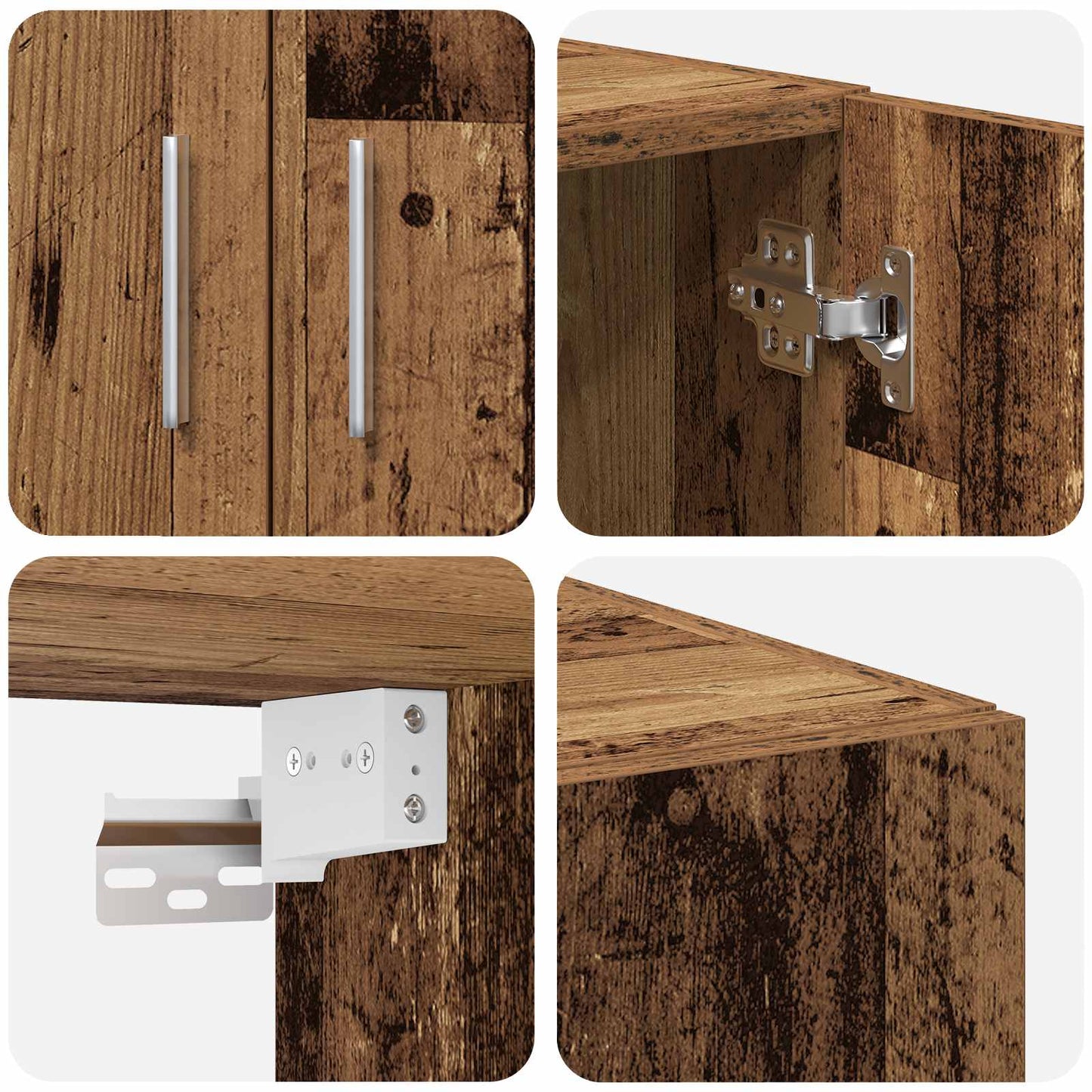 vidaXL Storage Cabinet 2 pcs Old Wood 70 x 42.5 x 225 cm