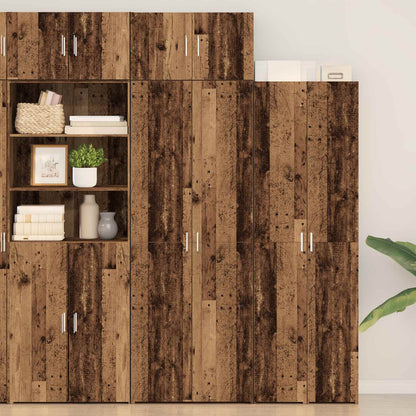 vidaXL Storage Cabinet 2 pcs Old Wood 70 x 42.5 x 225 cm