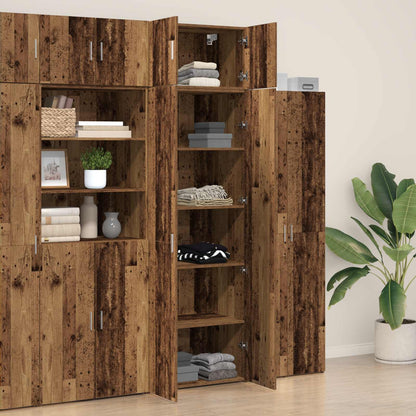 vidaXL Storage Cabinet 2 pcs Old Wood 70 x 42.5 x 225 cm