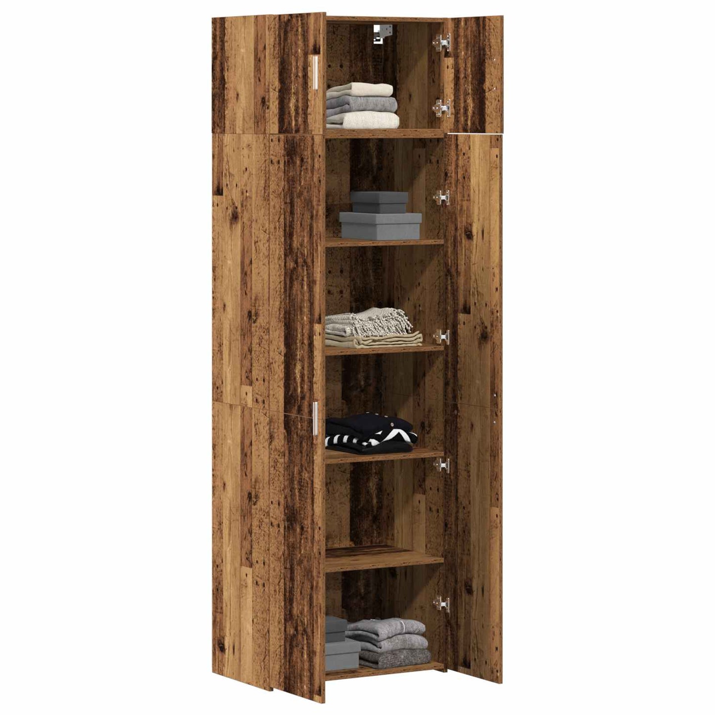 vidaXL Storage Cabinet 2 pcs Old Wood 70 x 42.5 x 225 cm