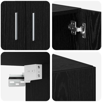 vidaXL Storage Cabinet 3 pcs Black Oak