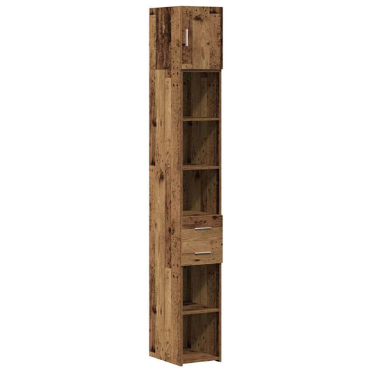 vidaXL Storage Cabinet with Drawer 2 pcs Old Wood 30 x 42.5 x 225 cm