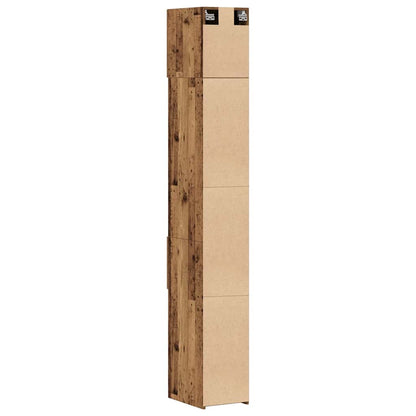 vidaXL Storage Cabinet with Drawer 2 pcs Old Wood 30 x 42.5 x 225 cm