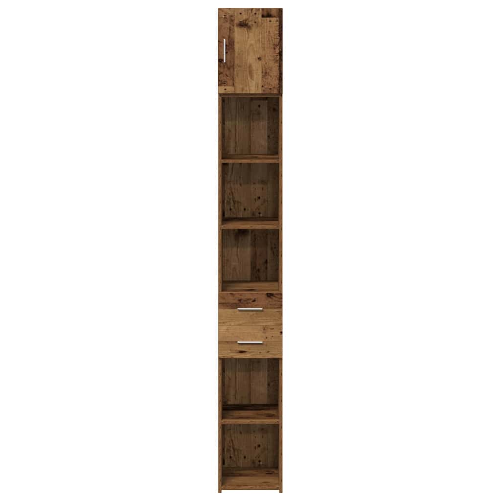 vidaXL Storage Cabinet with Drawer 2 pcs Old Wood 30 x 42.5 x 225 cm