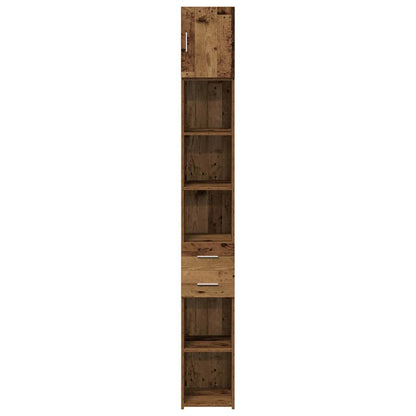 vidaXL Storage Cabinet with Drawer 2 pcs Old Wood 30 x 42.5 x 225 cm