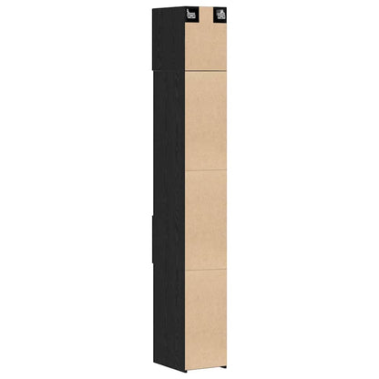vidaXL Storage Cabinet with Drawer 2 pcs Black Oak 30 x 42.5 x 225 cm