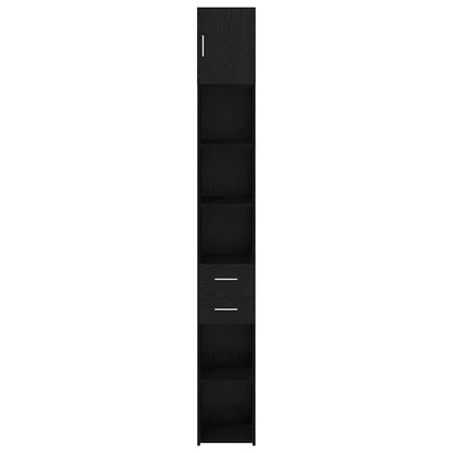 vidaXL Storage Cabinet with Drawer 2 pcs Black Oak 30 x 42.5 x 225 cm