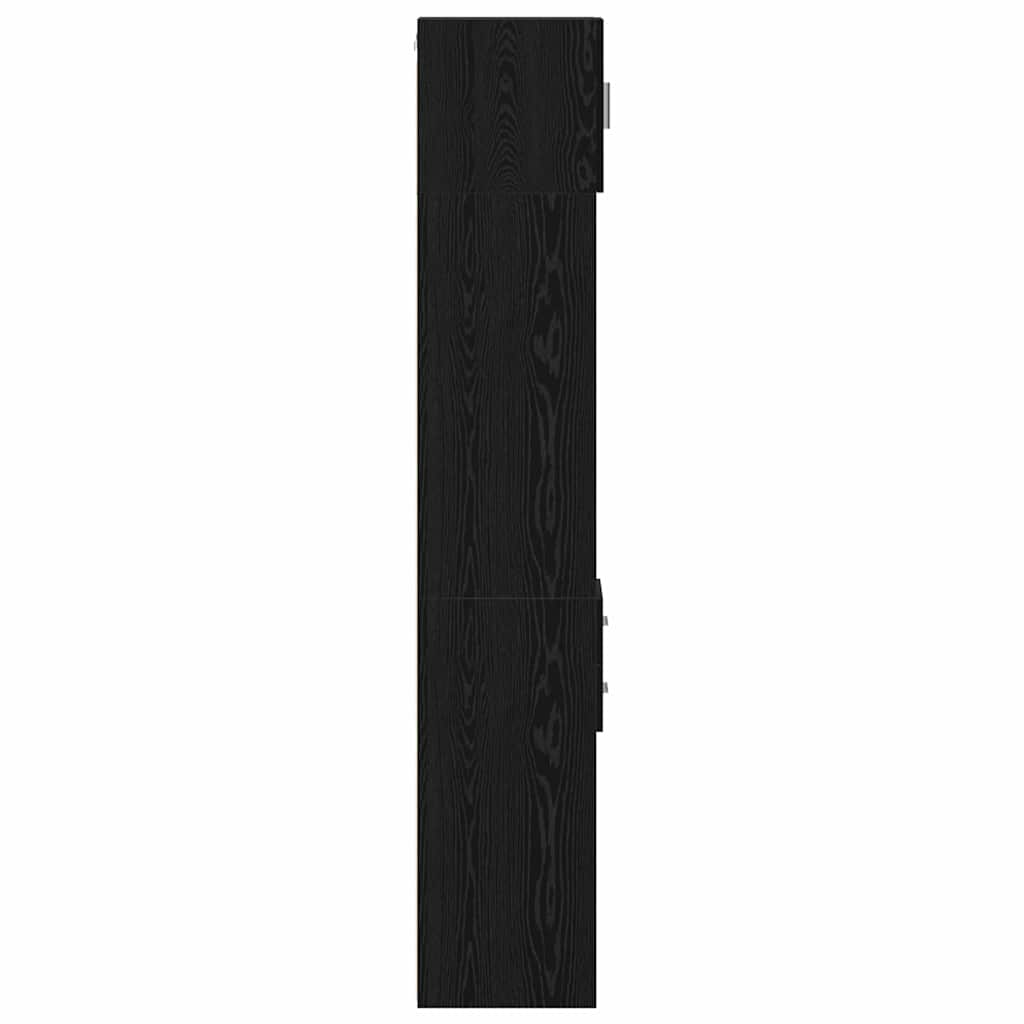 vidaXL Storage Cabinet with Drawer 2 pcs Black Oak 30 x 42.5 x 225 cm