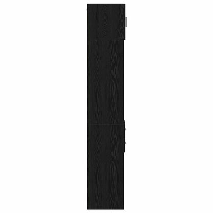 vidaXL Storage Cabinet with Drawer 2 pcs Black Oak 30 x 42.5 x 225 cm