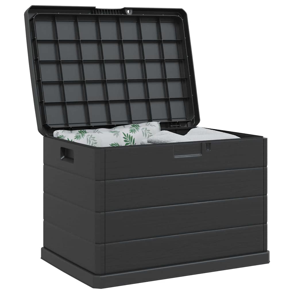 vidaXL Garden Storage Box Anthracite 77.5 x 54.5 x 53 cm Plastic
