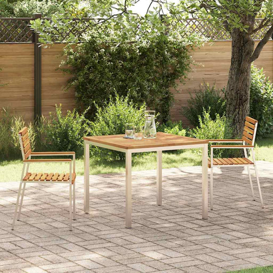 vidaXL Garden Dining Set 3 pcs Solid Acacia Wood and Stainless Steel