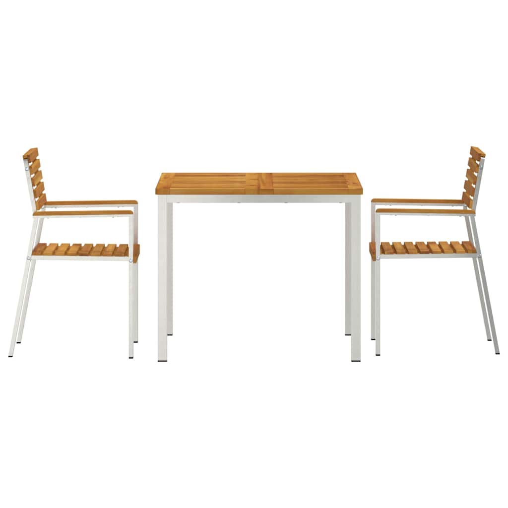 vidaXL Garden Dining Set 3 pcs Solid acacia wood & stainless steel