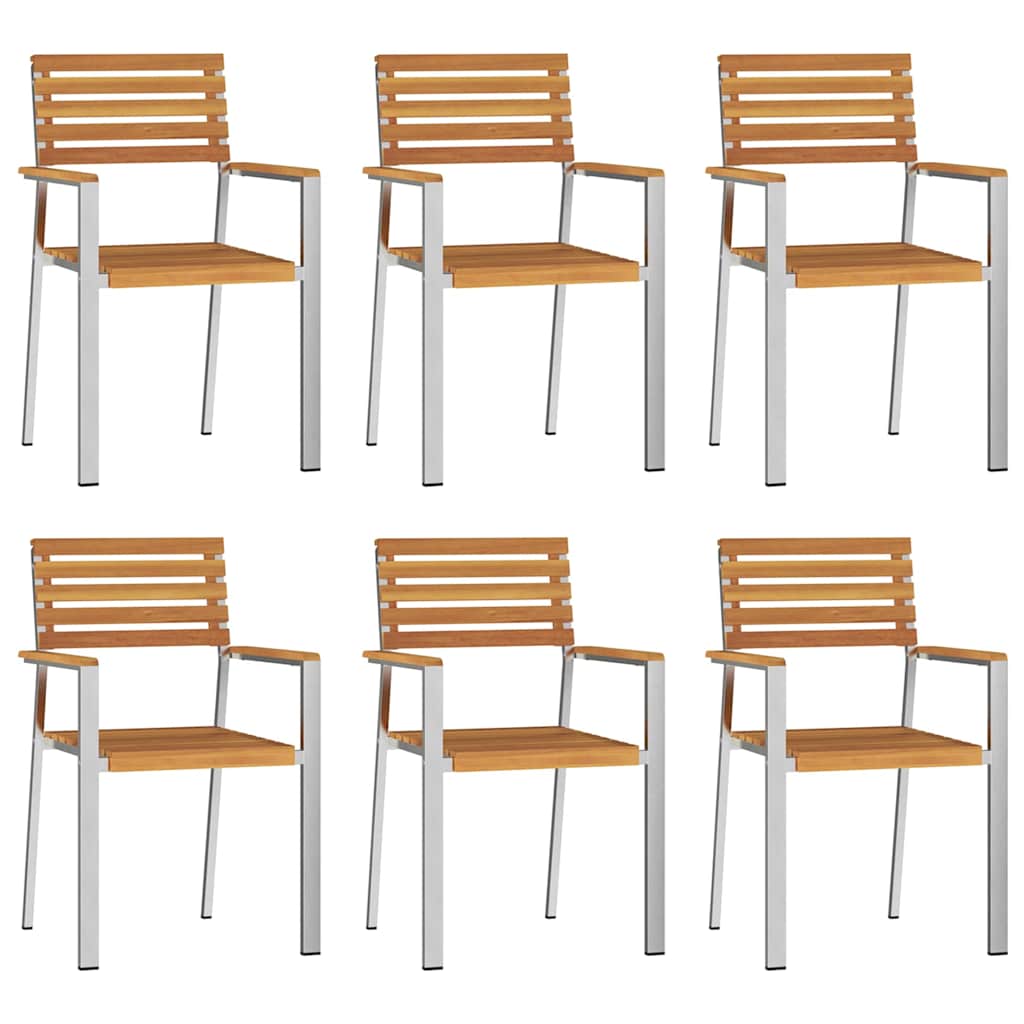 vidaXL Garden Dining Set 7 pcs Brown Solid Acacia Wood