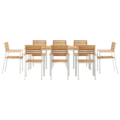 vidaXL Garden Dining Set 9 pcs Solid Acacia Wood and Stainless Steel