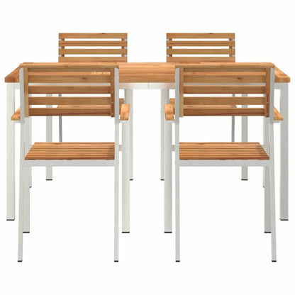 vidaXL Garden Dining Set 5 pcs Solid Teak Wood and Stainless Steel