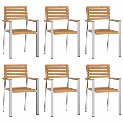vidaXL Garden Dining Set 7 pcs Solid Teak Wood and Stainless Steel