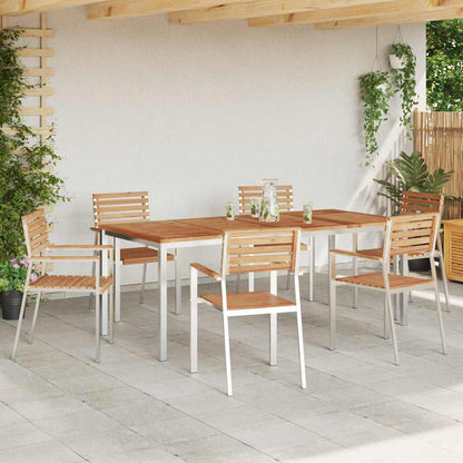 vidaXL Garden Dining Set 7 pcs Solid Teak Wood and Stainless Steel