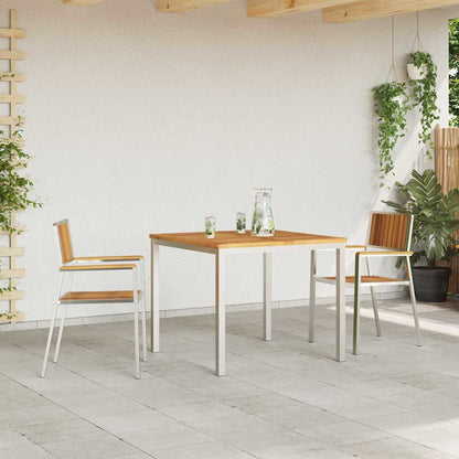 vidaXL Outdoor Dining Set 3 pcs Solid Acacia Wood and Stainless Steel