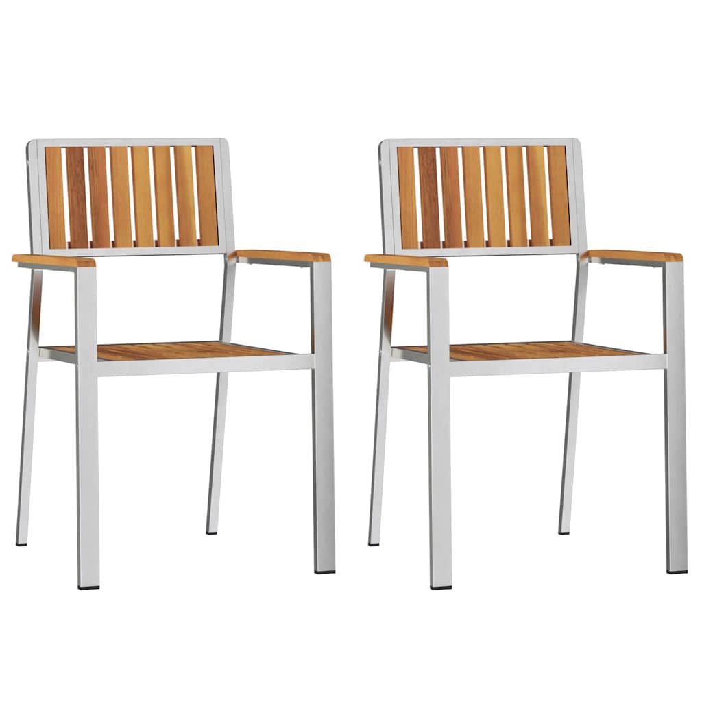 vidaXL Outdoor Dining Set 3 pcs Solid Acacia Wood and Stainless Steel