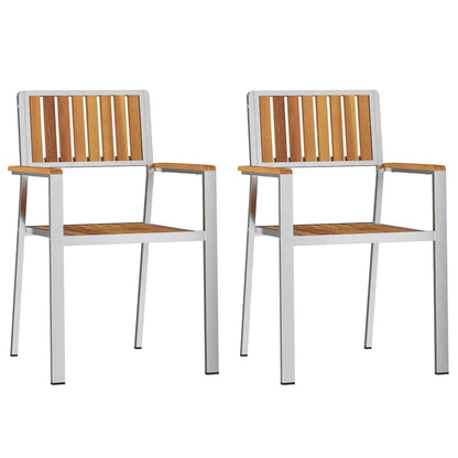 vidaXL Outdoor Dining Set 3 pcs Solid Acacia Wood and Stainless Steel