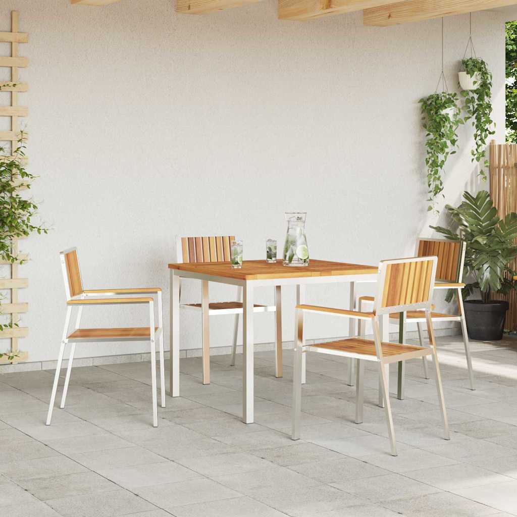 vidaXL Outdoor Dining Set 5 pcs Brown Solid Acacia Wood