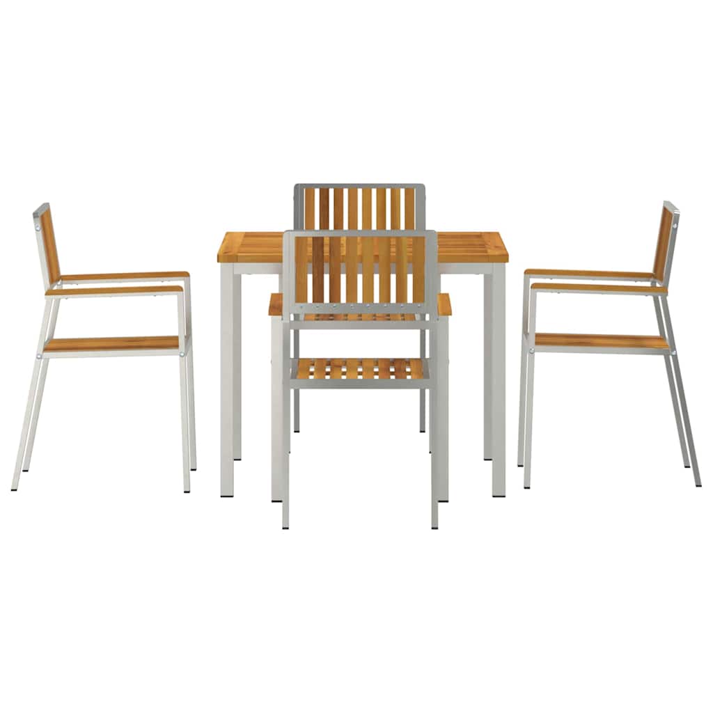 vidaXL Outdoor Dining Set 5 pcs Brown Solid Acacia Wood