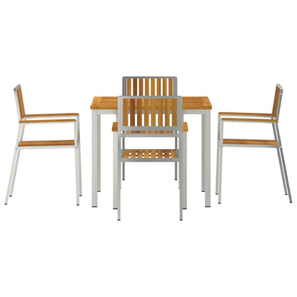 vidaXL Outdoor Dining Set 5 pcs Brown Solid Acacia Wood