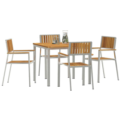 vidaXL Outdoor Dining Set 5 pcs Brown Solid Acacia Wood