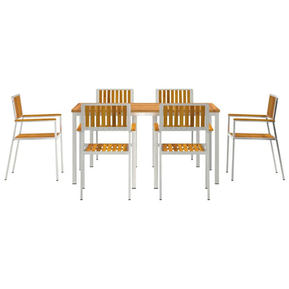 vidaXL Outdoor Dining Set 7 pcs Brown Solid Acacia Wood