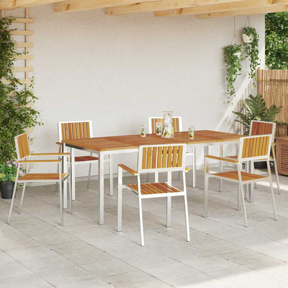 vidaXL Outdoor Dining Set 7 pcs Brown Solid Acacia Wood