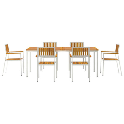 vidaXL Outdoor Dining Set 7 pcs Brown Solid Acacia Wood