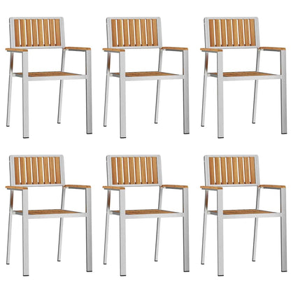 vidaXL Outdoor Dining Set 7 pcs Solid Teak Wood and Stainless Steel
