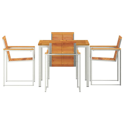 vidaXL Garden Dining Set 5 pcs Solid Acacia Wood and Stainless Steel