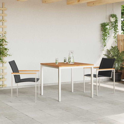vidaXL Garden Dining Set 3 pcs Solid Acacia Wood and Stainless Steel