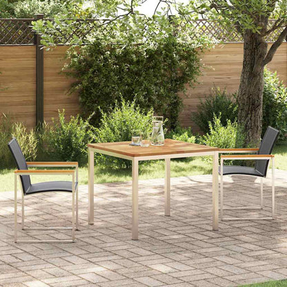 vidaXL Garden Dining Set 3 pcs Solid Acacia Wood and Stainless Steel
