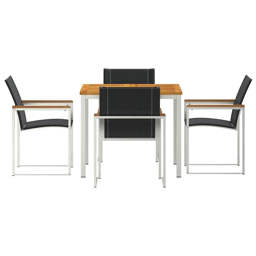 vidaXL Garden Dining Set 5 pcs Solid Acacia Wood and Stainless Steel