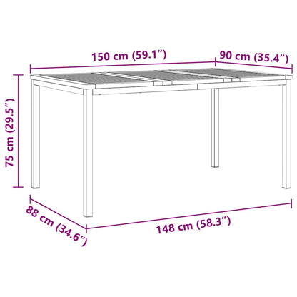 vidaXL Garden Dining Set 5 pcs Solid Acacia Wood and Stainless Steel