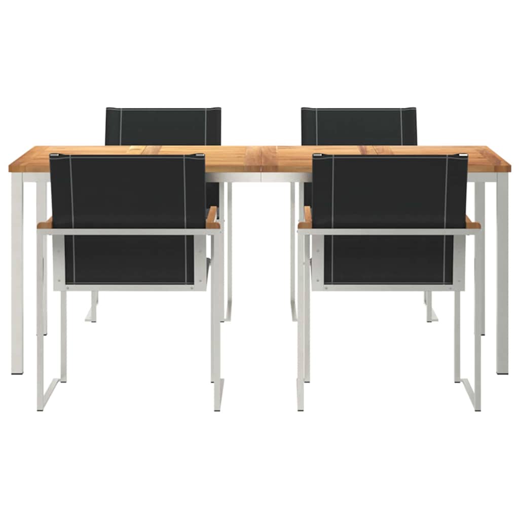 vidaXL Garden Dining Set 5 pcs Brown Solid Acacia Wood