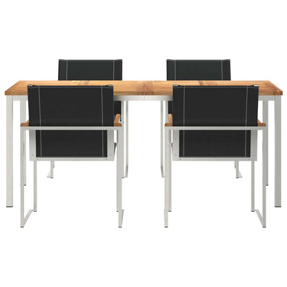 vidaXL Garden Dining Set 5 pcs Brown Solid Acacia Wood