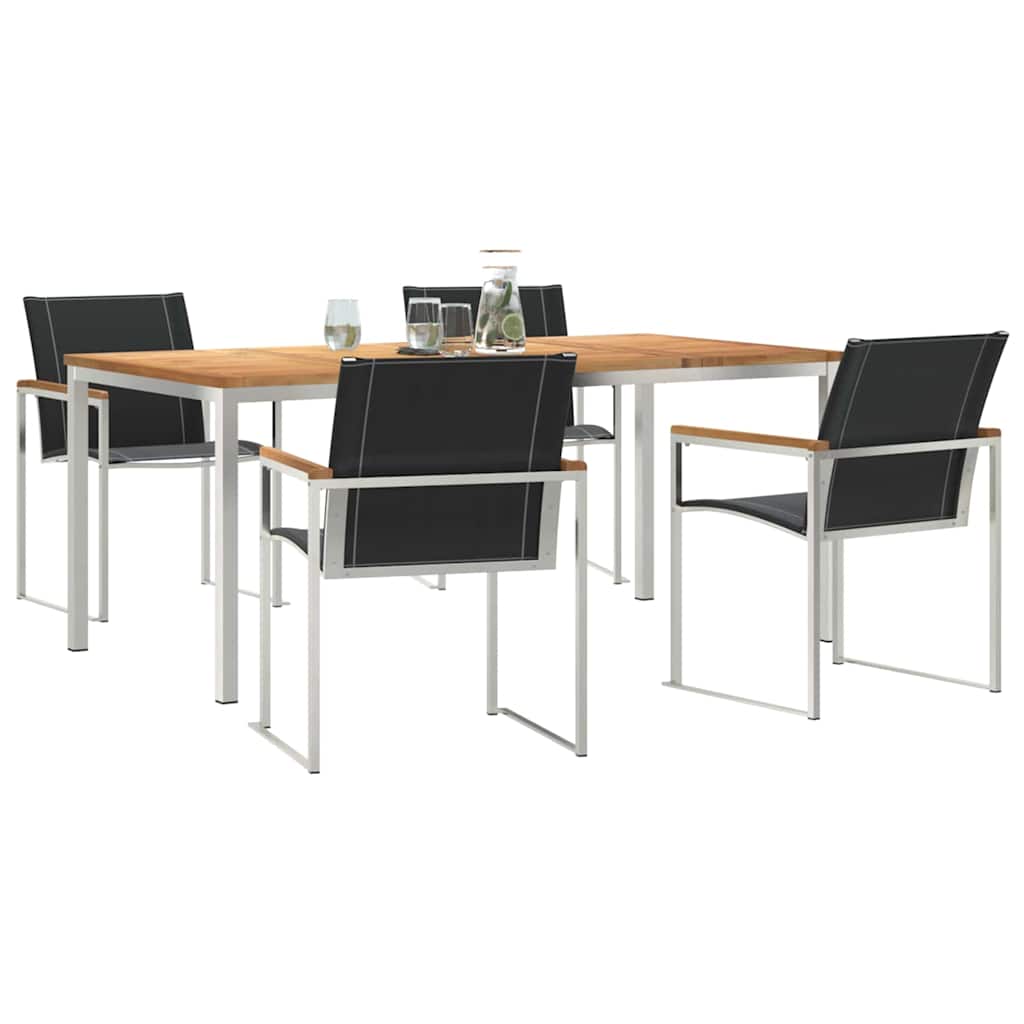 vidaXL Garden Dining Set 5 pcs Brown Solid Acacia Wood