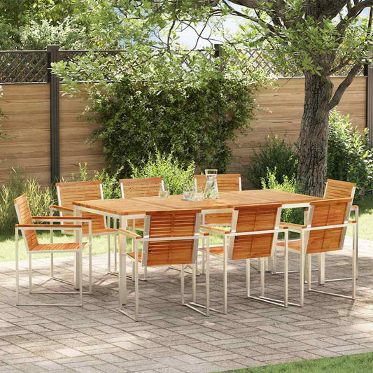 vidaXL Garden Dining Set 9 pcs Solid Wood Teak