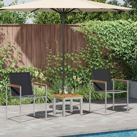 vidaXL Garden Dining Set 3 pcs Brown and Black