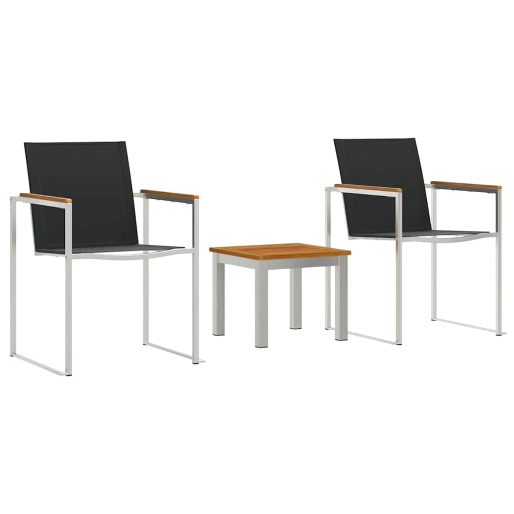 vidaXL Garden Dining Set 3 pcs Brown and Black