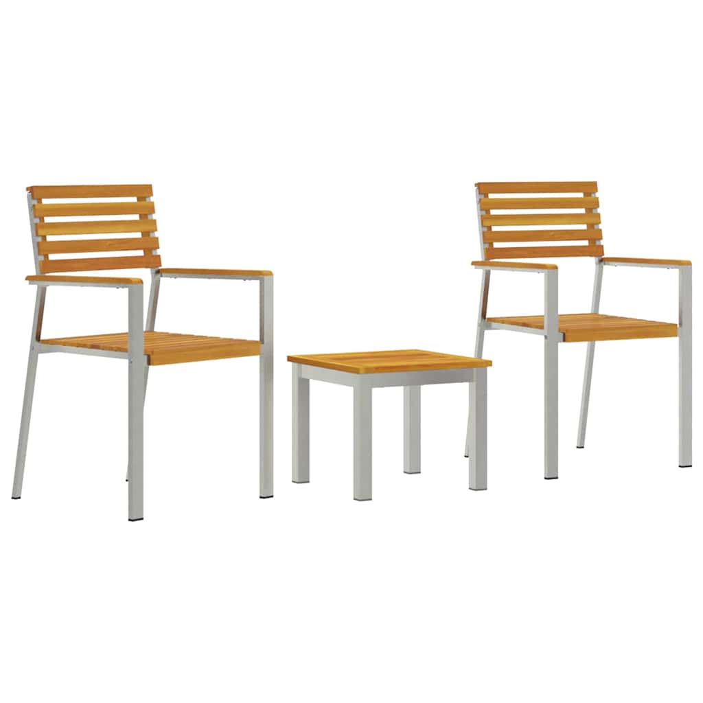 vidaXL Garden Dining Set 3 pcs Brown