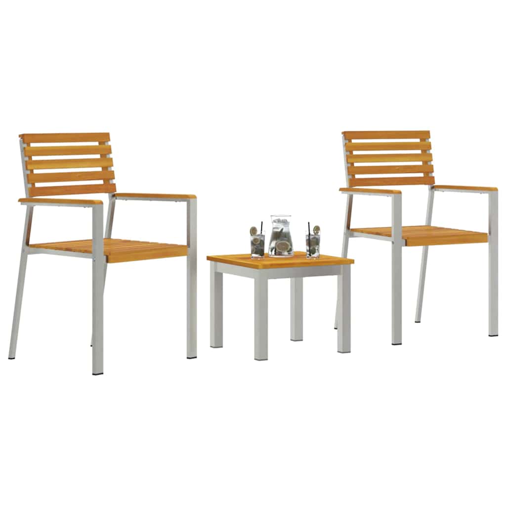 vidaXL Garden Dining Set 3 pcs Brown