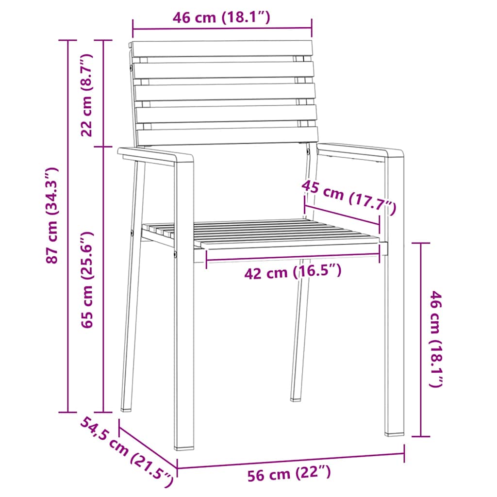 vidaXL Garden Chair 8 pcs Oil Natural Solid Teak Wood